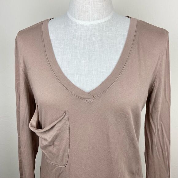 Bobi Jersey Long Sleeve V-Neck Boyfriend Tee - Picture 3 of 6